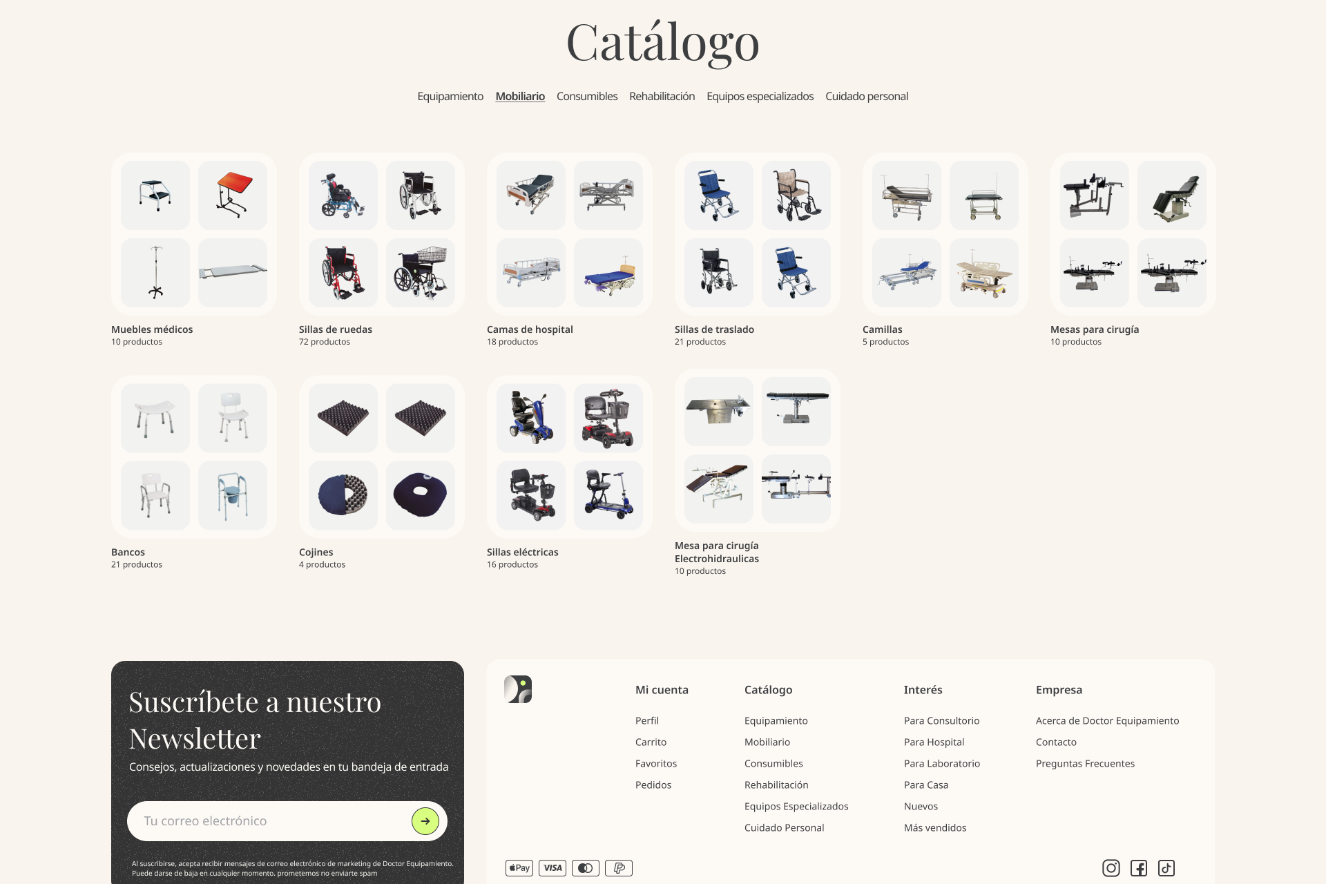 Doctor Equipamiento catalog page
