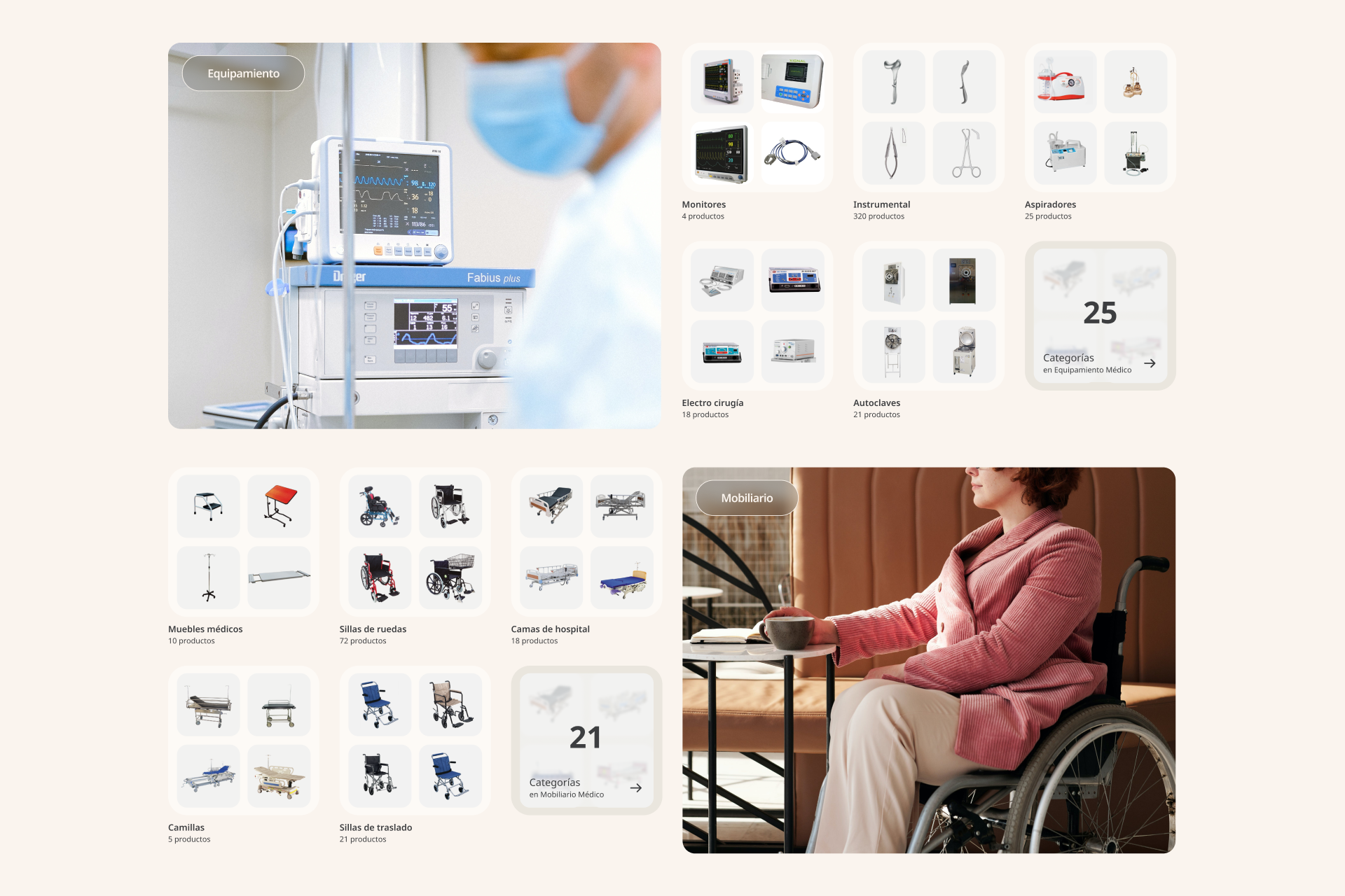 Doctor Equipamiento category layout