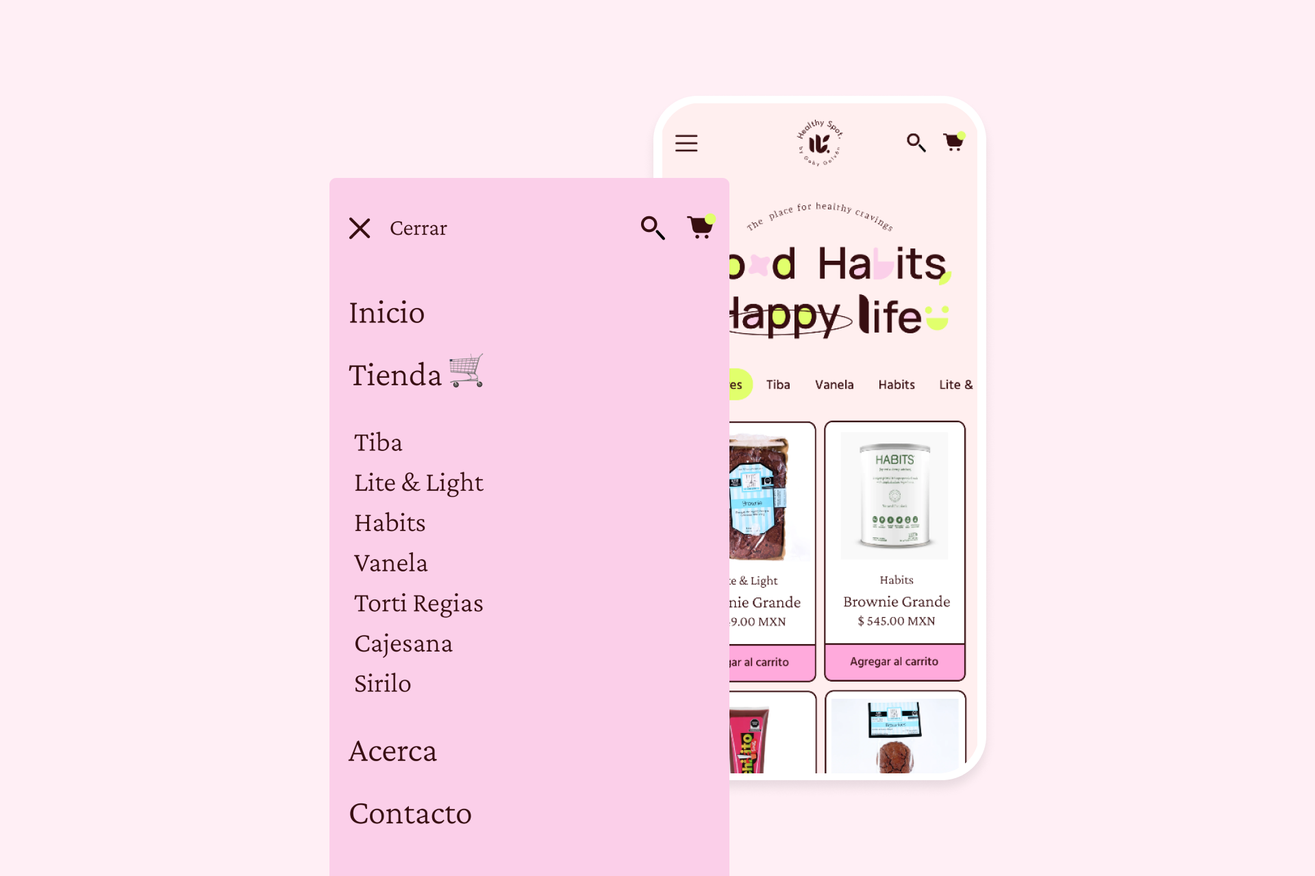 NDO Healthy Spot menu interface