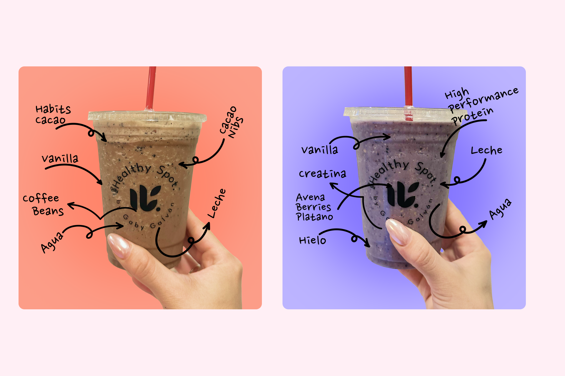 NDO Healthy Spot smoothies menu